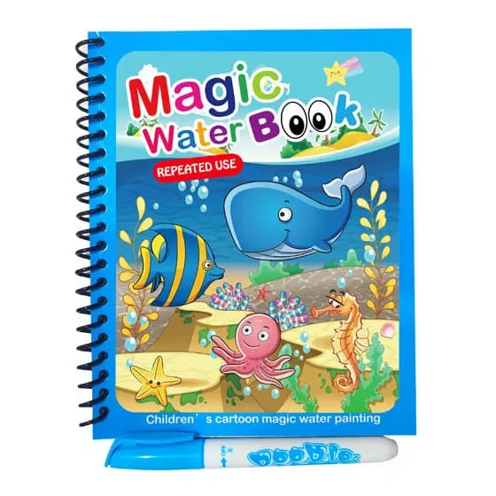 【Uso Repetido】Children’s Magical Puzzle Water Painting Book Caderno/Desenho/Água