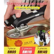 [Design Durável] Abridor de Latas de Aço Inoxidável e Ferramenta de Cozinha Abridor de Garrafa para Frutas/Jarras/Latas/