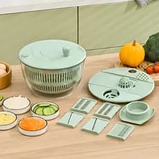 [Alta Capacidade] Máquina De Salada 5L Multiuso Cortador De Legumes/Centrífuga De Salada/Secador De Frutas
