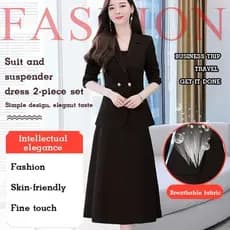 [Look Casual] Vestido Pequeno Antiderrapante Conjunto De Duas Peças Vestido Casual/Conjunto Elegante
