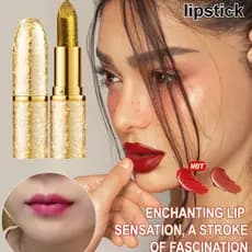 [Brilho Intenso] Batom Moda Vermelho Lip Gloss Perolado Ouro Poeira Batom/Batom Perolado/Batom Feminino