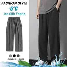 【Ideal para o Verão】 Calça Masculina de Verão Calça de Gelo/Calça Larga/Calça Casual/Calça Reta/Calça de Tecido Leve
