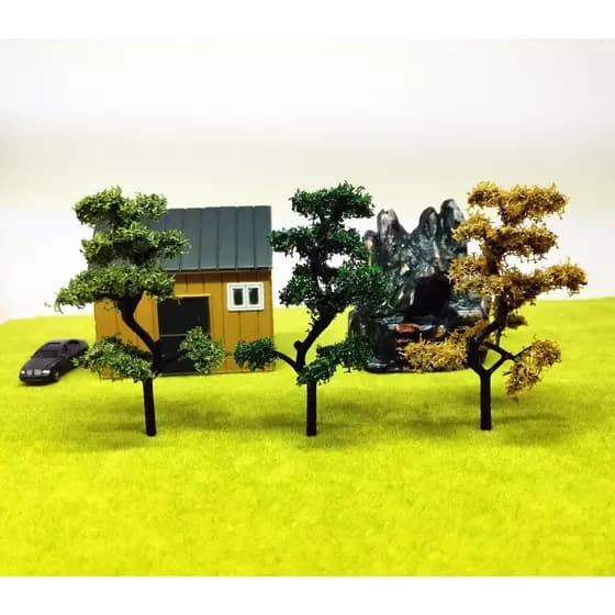 Materiais para modelos de construção, árvores artificiais para cenários, árvores em miniatura para maquetes ferroviárias