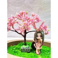 Ornamento de árvore de pêssego em miniatura para paisagens, modelo para layout de cenário, floresta de pêssegos em flor,
