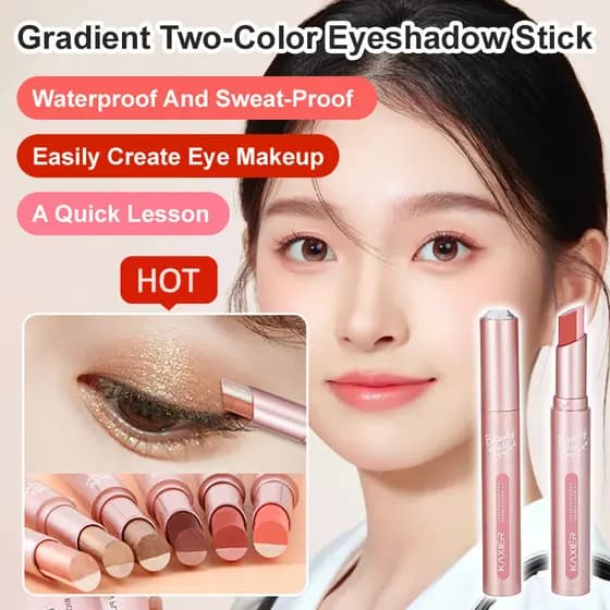 [Degradado Elegante] Lápiz De Sombra De Ojos Perlado Con Degradado De Doble Color Caryl, Sombra/Olhos/Perezoso