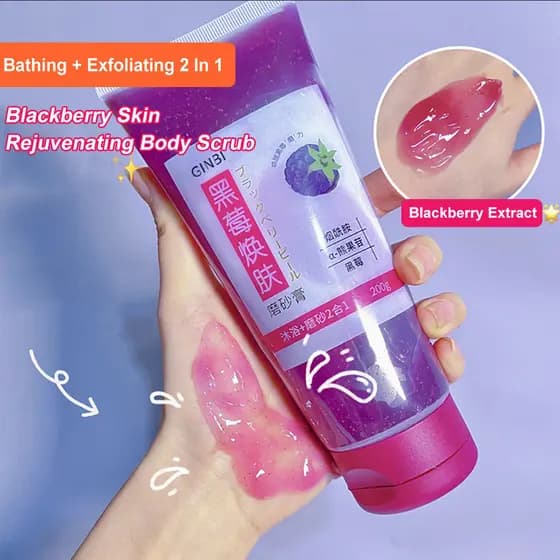 【Rejuvenescimento Natural】Blackberry Exfoliating Scrub/Esfoliante Facial/Amora/Corpo/Renovação da Pele