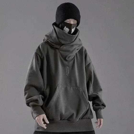 [Conforto Casual] Suéter masculino com capuz/estilo retrô/roupa de inverno para homens