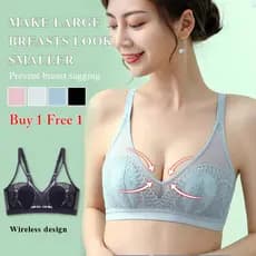 【Super Leve】Ultra-Thin Bra with Rabbit Ear Design Crystal Cups - Sutiã Sem Aro/Sutiã Feminino Confortável