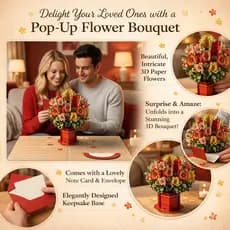 [Presente Perfeito]【Floral 3D Artesanal】Cartão Dia Dos Namorados/Cartão De Flores 3D/Cartão Artesanal/Cartão Para Casais