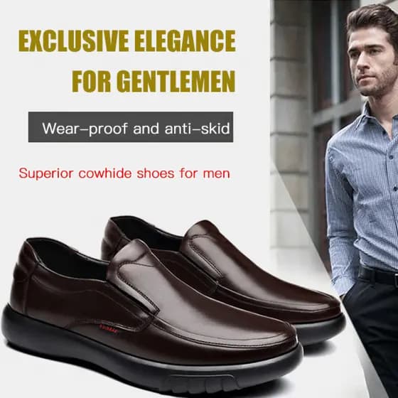 【Respirável e Durável】Men's soft bottom casual shoes/Sapatos de Couro Masculino/Estilo Casual/Para Trabalho