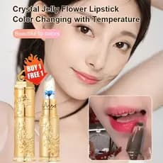 [Hidratante e Único] Batom Crystal Jelly Flower Lipstick Mudança De Cor Com Temperatura Lábios/Jelly/Floral