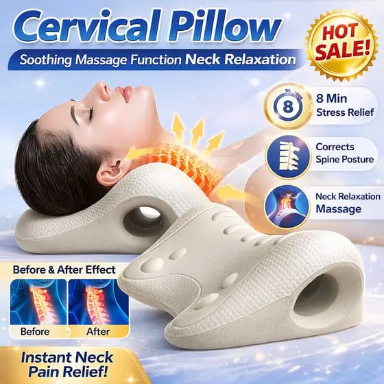 [Massagem Ergonômica] Travesseiro cervical com função de massagem relaxante para o pescoço/Relaxante/Pescoço