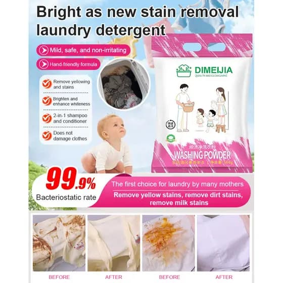 Detergente para roupas persistentes: limpeza profunda e remoção de manchas amareladas em residências.