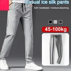 【Tecido Fresco】Calças Masculinas Largas Verão / Elásticas / Leves / Tecido Fresco / Moda Masculina/Conforto/Verão