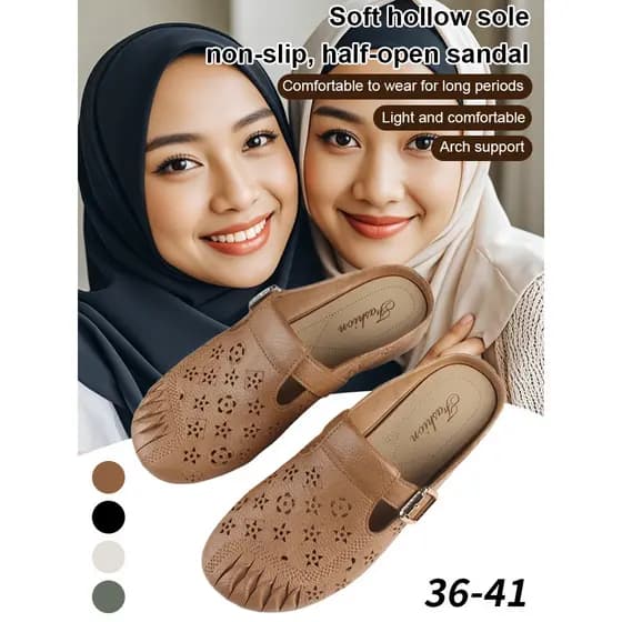 【Conforto Diário】รองเท้าแตะส้นแบนสวมสบายสำหรับผู้หญิง Chinelo/Macio/Respirável