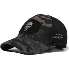 Boné de Beisebol com Estampa de Caveira, Boné Trucker, Bonés Táticos para Operadores, Chapéus de Sol Respiráveis para At