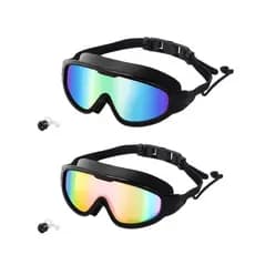 GOECI 2 Pack - Óculos de Natação para Adultos e Crianças - Antiembaçante, Cobertura Total, Lentes UV em 3 Cores, Proteto