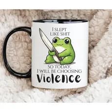 Caneca de café em formato de sapo, elegante e fofa, caneca de cerâmica, presente para millennials, presente divertido
