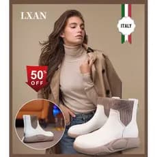 【Design Moderno】Botas francesas de cano curto com sola grossa e elástico/Moda/Outono-Inverno/Estilo Vintage