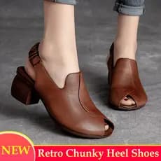 [Conforto Incomparável] [Estilo Retro]【Feito à Mão】[Estilo Clássico] Sandálias Femininas Confortáveis/Mulheres/Diárias