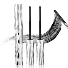 Escova de máscara de cílios em tubo de aço, escova de máscara de cílios tubular, escova de máscara de cílios 3D à prova
