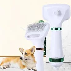 Secador de Pelos para Animais de Estimação, Secador 2 em 1 para Cães, Secador de Pelos Silencioso de 300W, Inclui Escova