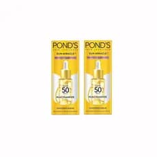 PONDD-S Sun Miracle Sunscreen Serum, FPS 50 PA++, 1,25% Niacinamida, Sem Resíduos Brancos, 14ml (Pacote com 2) 28 ML líq