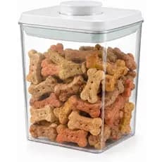 Pote hermético para petiscos de cães e gatos - 1,3 Qt/1,2 L |   Abertura Empilhável com Um Toque |   Recipiente Hermétic