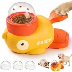 Dispensador Interativo de Petiscos para Cães, Novo Dispensador de Petiscos para Gatos em Forma de Pato Amarelo 2026, Bri