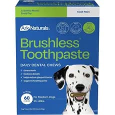 Pasta de Dente Sem Escova Ark Naturals – Raças Médias, Pacote de 54oz – Mastigável Dental para Cães com Pasta de Dente n