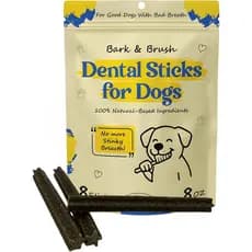 Bark & Brush Mastigáveis Dentais para Cães – Palitos Dentais Naturais para Hálito Fresco e Controle de Tártaro, Sabor Me