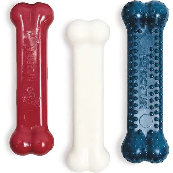 Nylabone Original Bone Power Chew Toy Value Pack para Cães, Brinquedos Duráveis para Cães com Mordida Agressiva, Sabor d