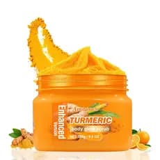 Esfoliante Nutritivo de Cúrcuma 280g - Contém extrato de cúrcuma e ingredientes hidratantes. Esfolia suavemente e hidrat