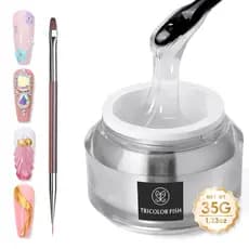 Conjunto de canetas pincel para nail art com strass de três cores, cola transparente para unhas de 35g, cola para unhas