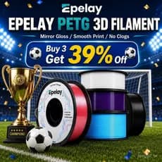 Filamento para impressora 3D EpelayG3D, 1,75mm 1kg, resistente e à prova de calor, baixa formação de filamentos, brilho