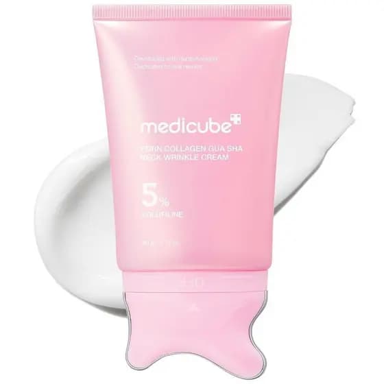 medicubePDRNCollagenGuaShaNeckWrinkle | Massageador GuaSha Integrado com Volufiline 5% | Firmeza, Cuidado de Contorno pa