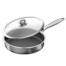 【Antiaderente Superior】Panela de Fritar de Aço Inoxidável 316/Utensílios de Cozinha/Durável