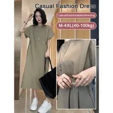 【Design Atemporal】Vestido Casual Feminino/Moda/Versátil/Cotidiano/Mulheres