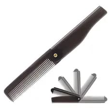 Pente portátil, escova para barba, pente de viagem dobrável, design compacto, ferramentas para cuidado da barba, acessór