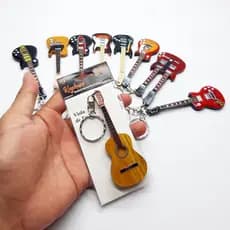 Chaveiro de Guitarra em Miniatura GANTUNGAN, Material Exclusivo de Madeira, Lembrança de Casamento Estilosa
