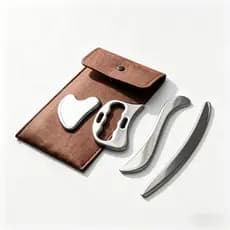 Conjunto de Ferramentas de Massagem em Aço Inoxidável 304, 4 Peças Combinadas em 1 Placa Gua Sha, Usado para relaxamento