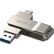 LexarD40E128GBDualUSB3.2Gen1Type-CJumpDrive, USB-CFlashMetalHousingSwivelDesignThumbDrive(ChampagneSilver)