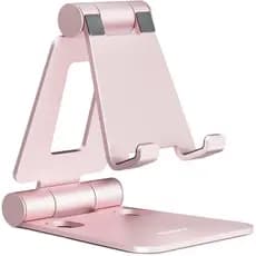 Suporte de Telefone Dobrável Duplo Nulaxy, Suporte de Telefone de Mesa Totalmente Ajustável e Dobrável, Compatível com 1