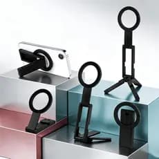 Tripé magnético de liga de alumínio, suporte de telefone dobrável multifuncional para mesa, tripé magnético de bolso par