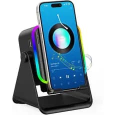 Caixa de Som Sem Fio TARKARI, Alto-falante Bluetooth 5 em 1, Carregamento de Emergência 360 ° Suporte giratório para cel