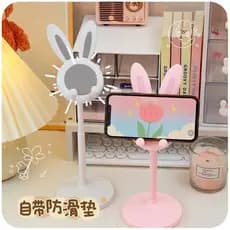 Suporte de Telefone em Forma de Coelhinho Fofo, Altura Ajustável, Suporte de Mesa Mãos-Livres para Meninas JOJZ