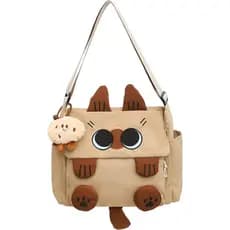 Bolsa mensageiro feminina Kawaii, bolsa transversal de nylon, bolsa de mão com estética Y2K, vem com pingente acessório