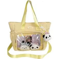 Bolsa Ita com forro interno, bolsa mensageiro de lona, bolsa Ita com janela transparente, bolsa de ombro 1MAR