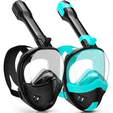 Máscara de Snorkel de Rosto Inteiro, Equipamento de Snorkeling para Adultos e Crianças com o Mais Recente Sistema de Res