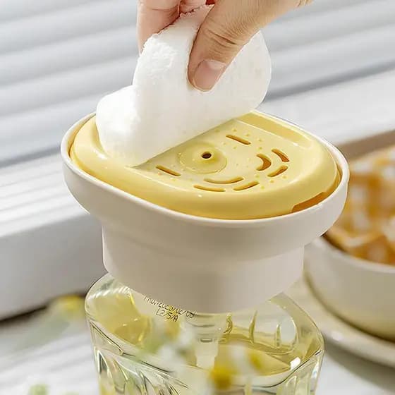 Dispensador de Sabão, Dispensador de Detergente para Louça e Suporte para Esponja, Não é Necessário Reabastecer Outras G
